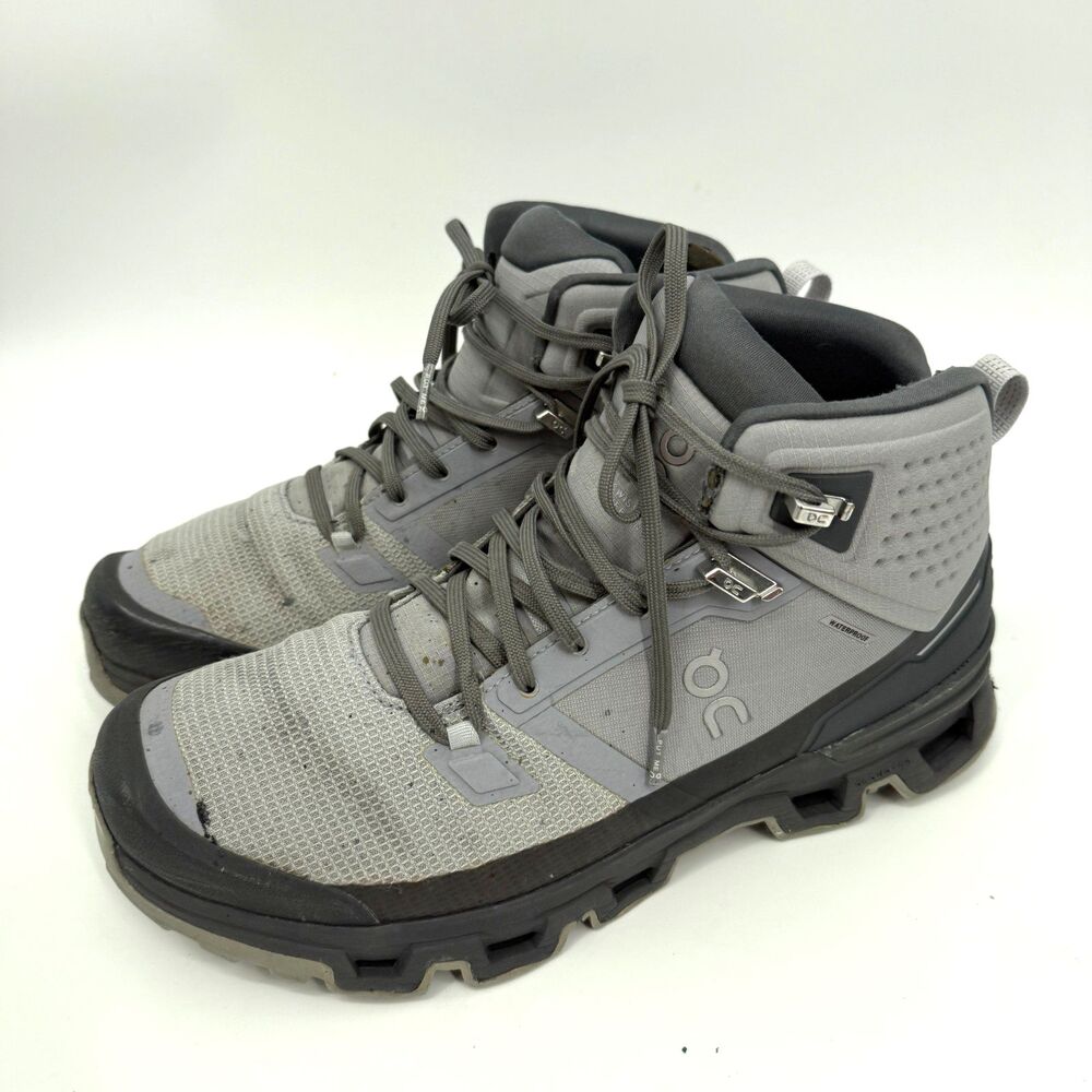On Cloudrock 2 Waterproof Men's Hiking Boots Gray Outdoor Camp Size Mens 11.5